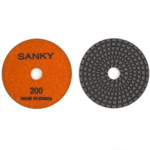 Гибкие полировальные круги Ф100 Спираль PREMIUM 3.0Т  SANKY #200 для  гранита и  мрамора арт. 16-17