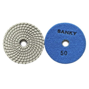 Гибкие полировальные круги Ф100 Спираль 2.4Т ЭКО SANKY #50 для  гранита и  мрамора арт. 16-023