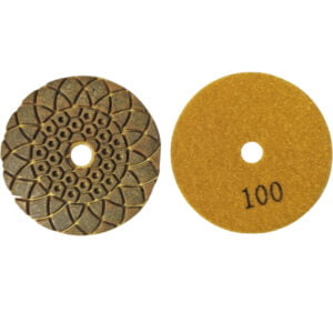Гибкие полировальные круги Ф100 Ромб + гайки с металлом 3,0Т ЭКО #100 для гранита и мрамора арт. 16-06