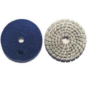 Гибкие полировальные круги Ф100 Спираль с металлом белые 3,0Т ЭКО  #50 для  гранита и  мрамора арт. 16-07
